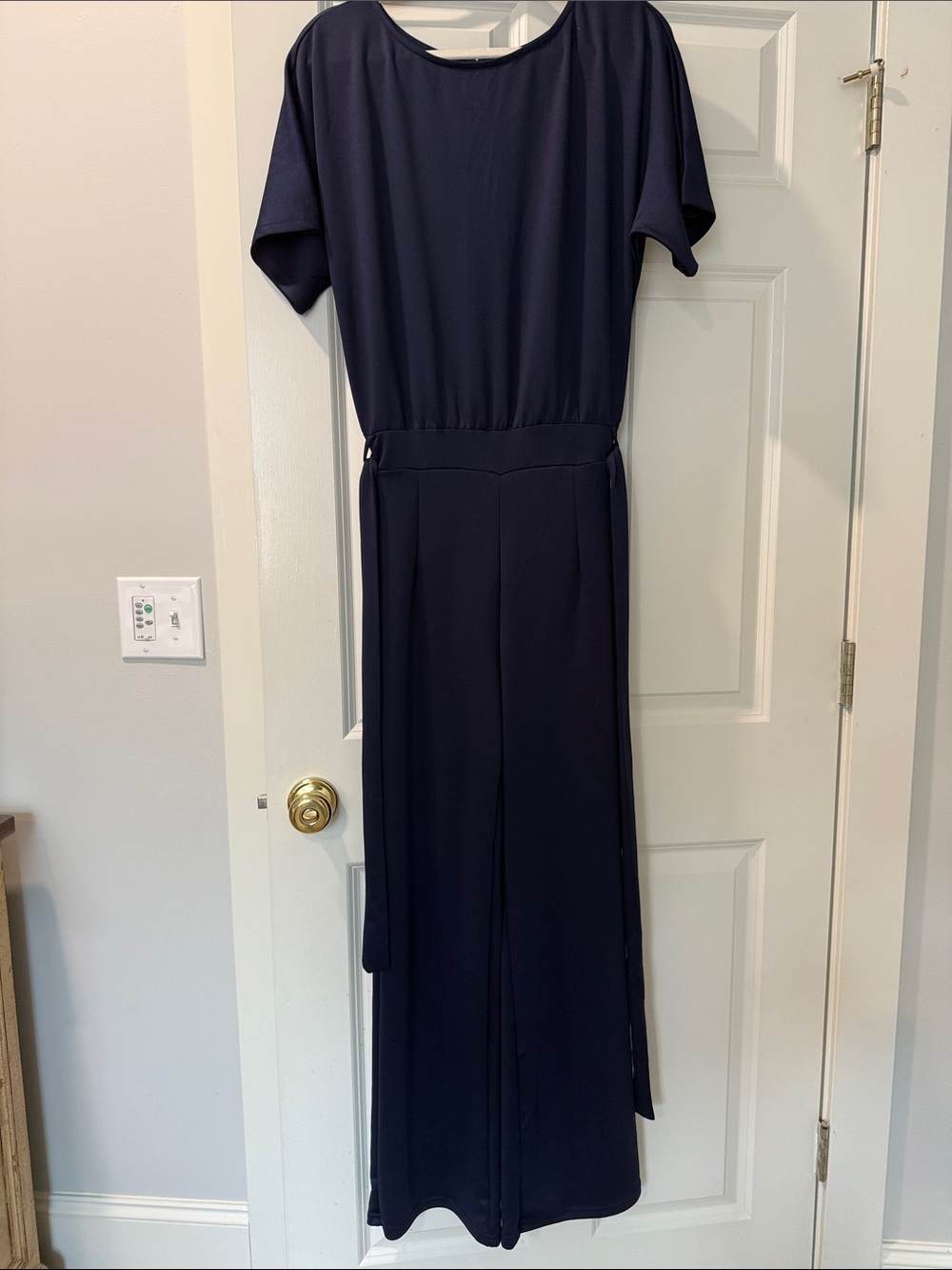 Women’s Navy Short-Sleeve Jumpsuit